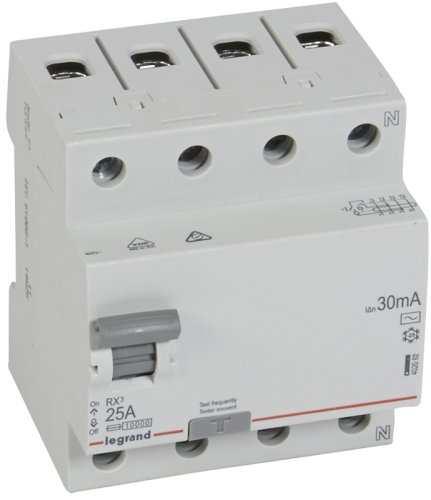 Выключатель дифференциального тока УЗО Legrand RX3 4п 25А 30мА 10,0кА тип AC фото Выключатель дифференциального тока УЗО Legrand RX3 4п 25А 30мА 10,0кА тип AC картинка